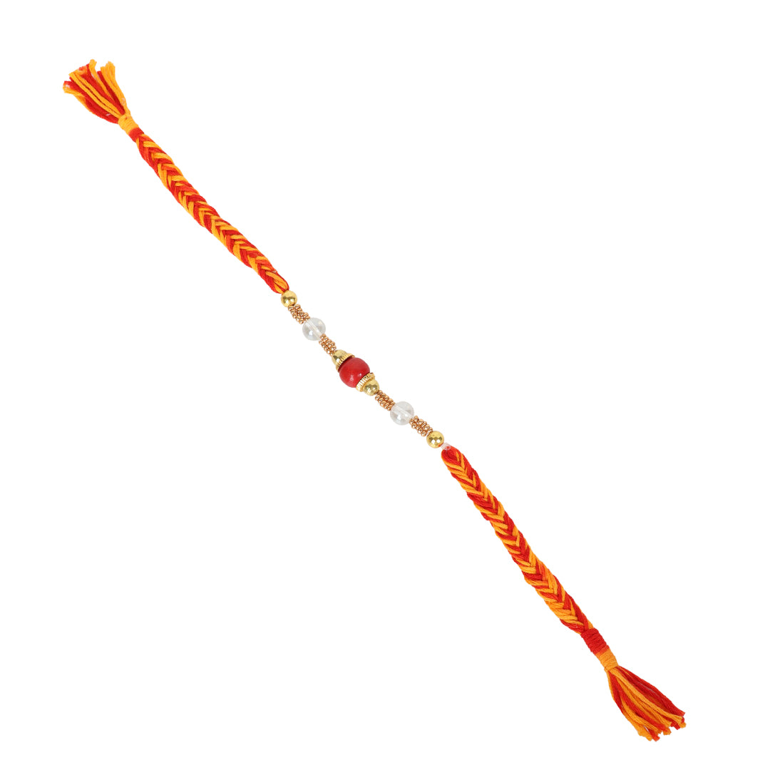 Gulbahar Red Orange Rakhi for Women (set of 3)