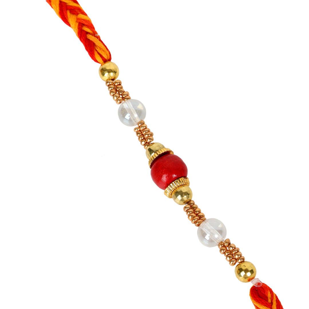 Gulbahar Red Orange Rakhi for Women (set of 3)