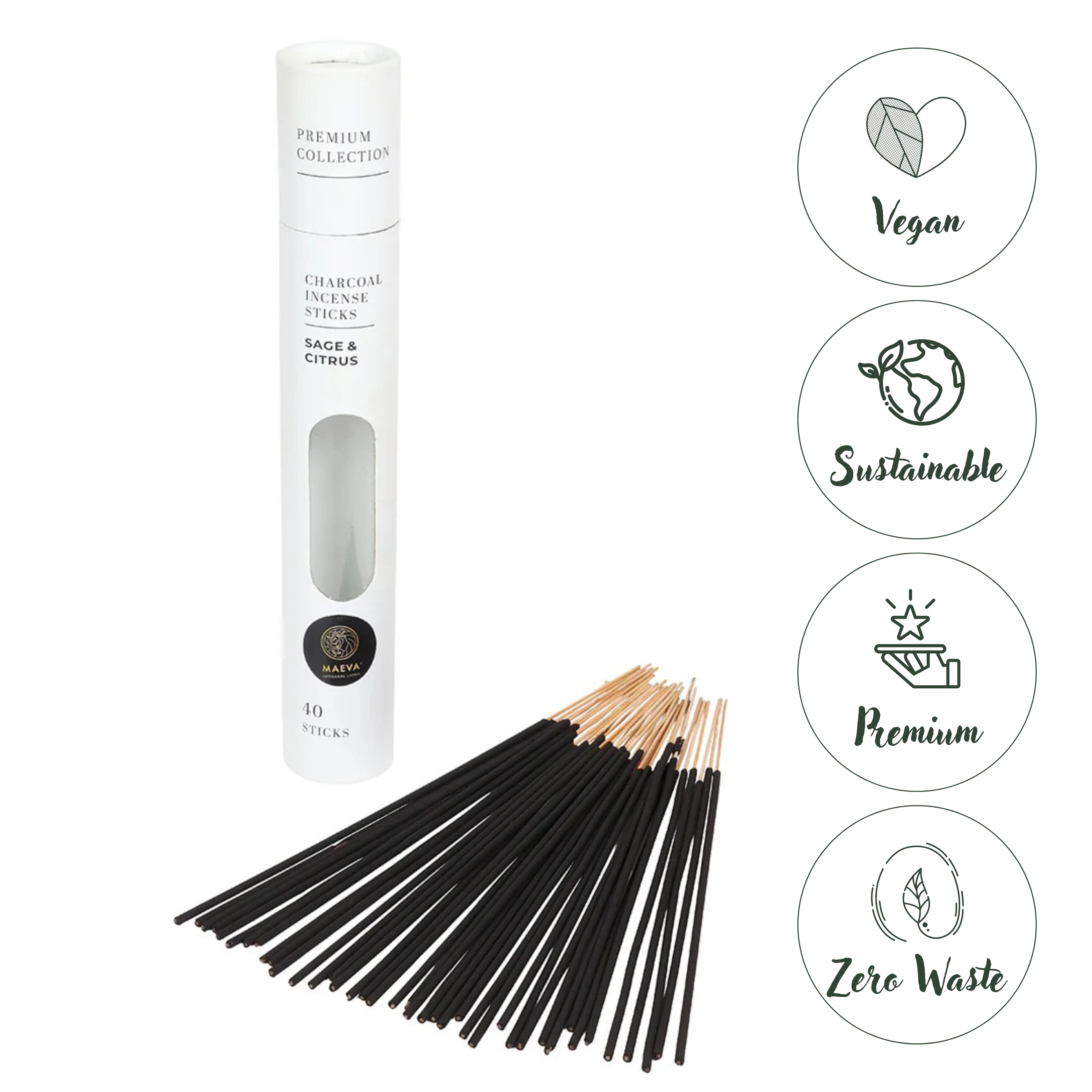 Sage & Citrus Charcoal Incense Sticks