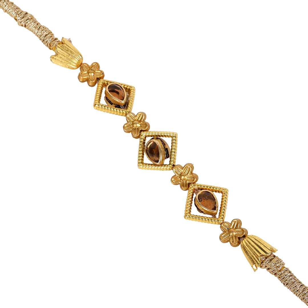 Gulbahar gold embellished rakhi for Men (set of 3)