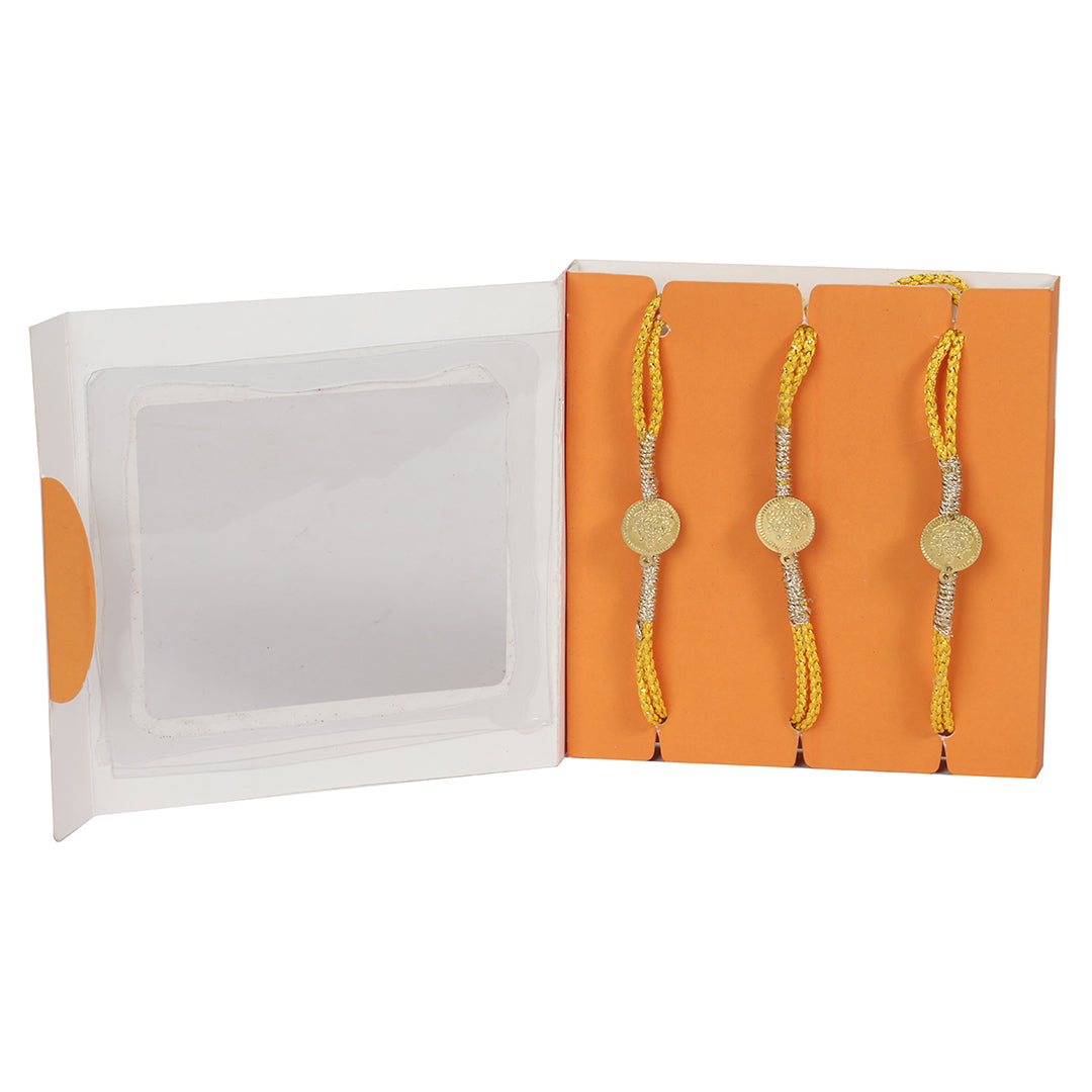 Gulbahar gold embellished rakhi for Women (set of 3)