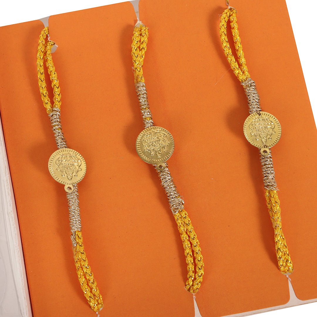 Gulbahar gold embellished rakhi for Women (set of 3)