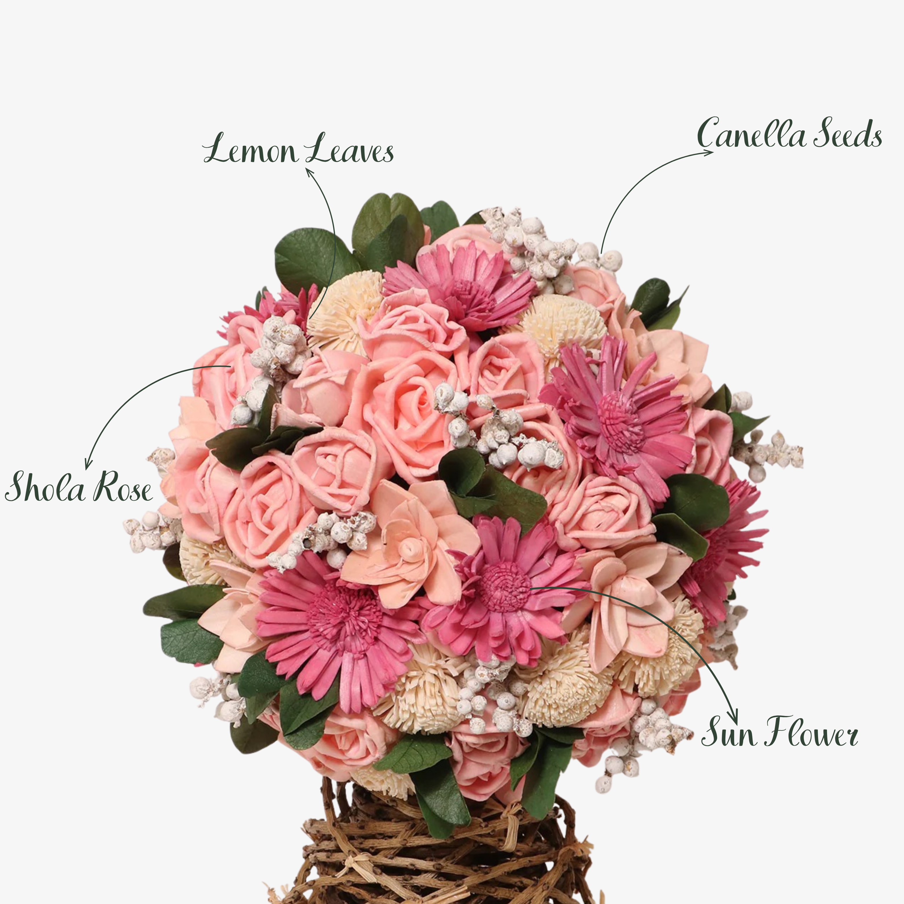 Pretty in Pink Dried Flower Bouquet