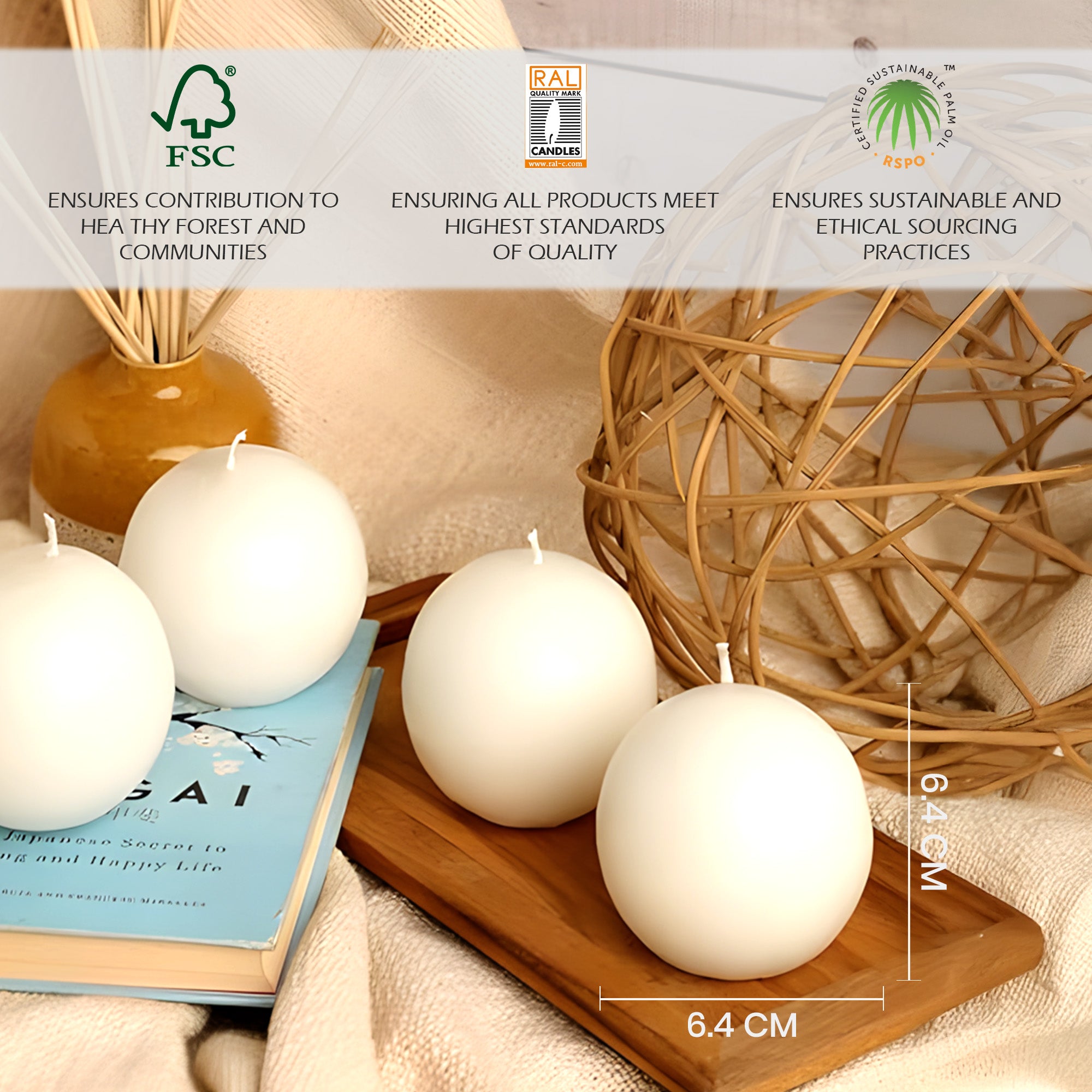 Ball Candles - Pack of 6