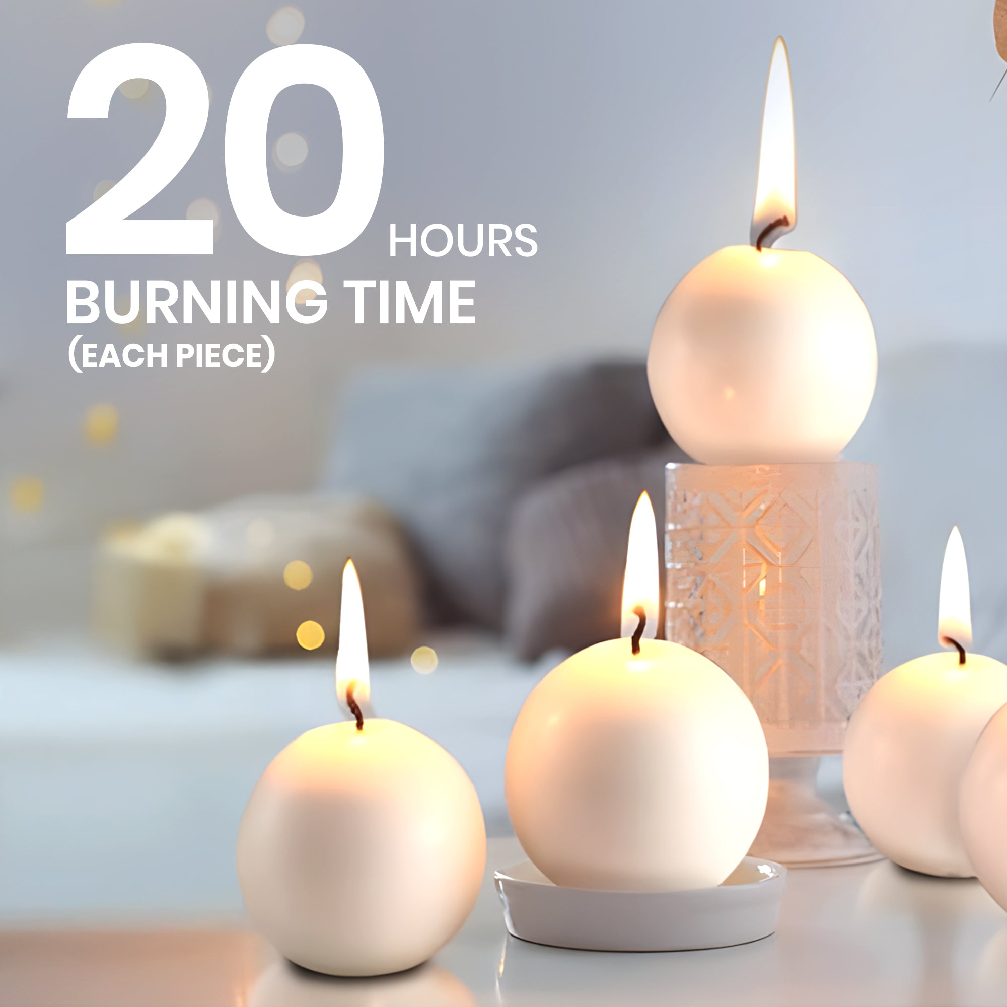 Ball Candles - Pack of 6