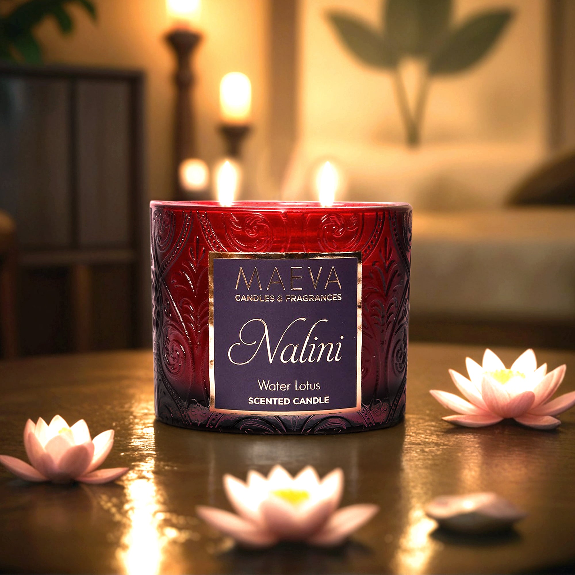 Nalini Embossed Glass Candle