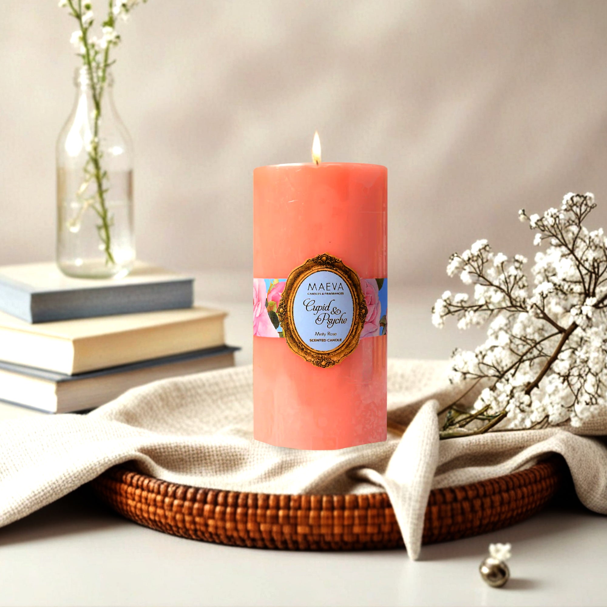 Cupid & Psyche Pillar Candle - L
