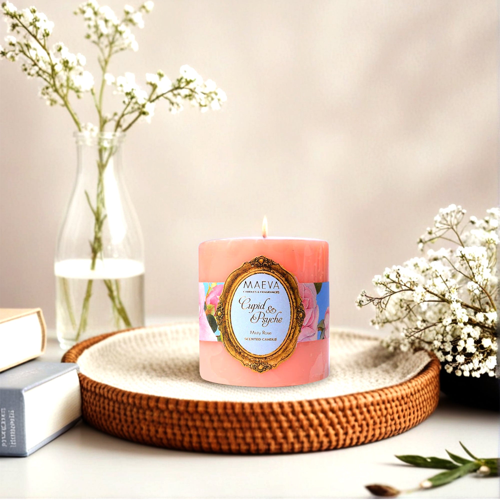 Cupid & Psyche Pillar Candle - S