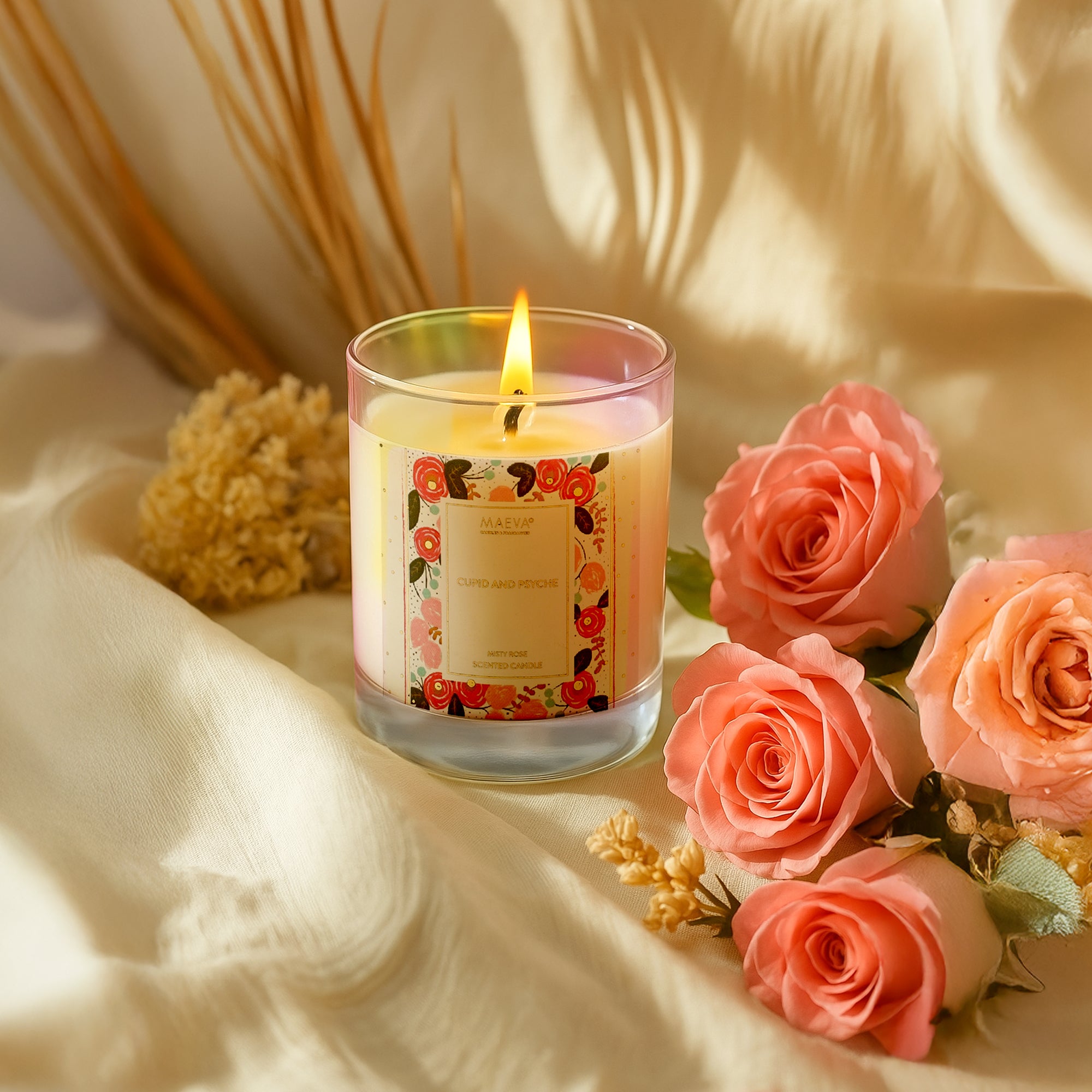 Cupid & Psyche Iridescent Glass Candle