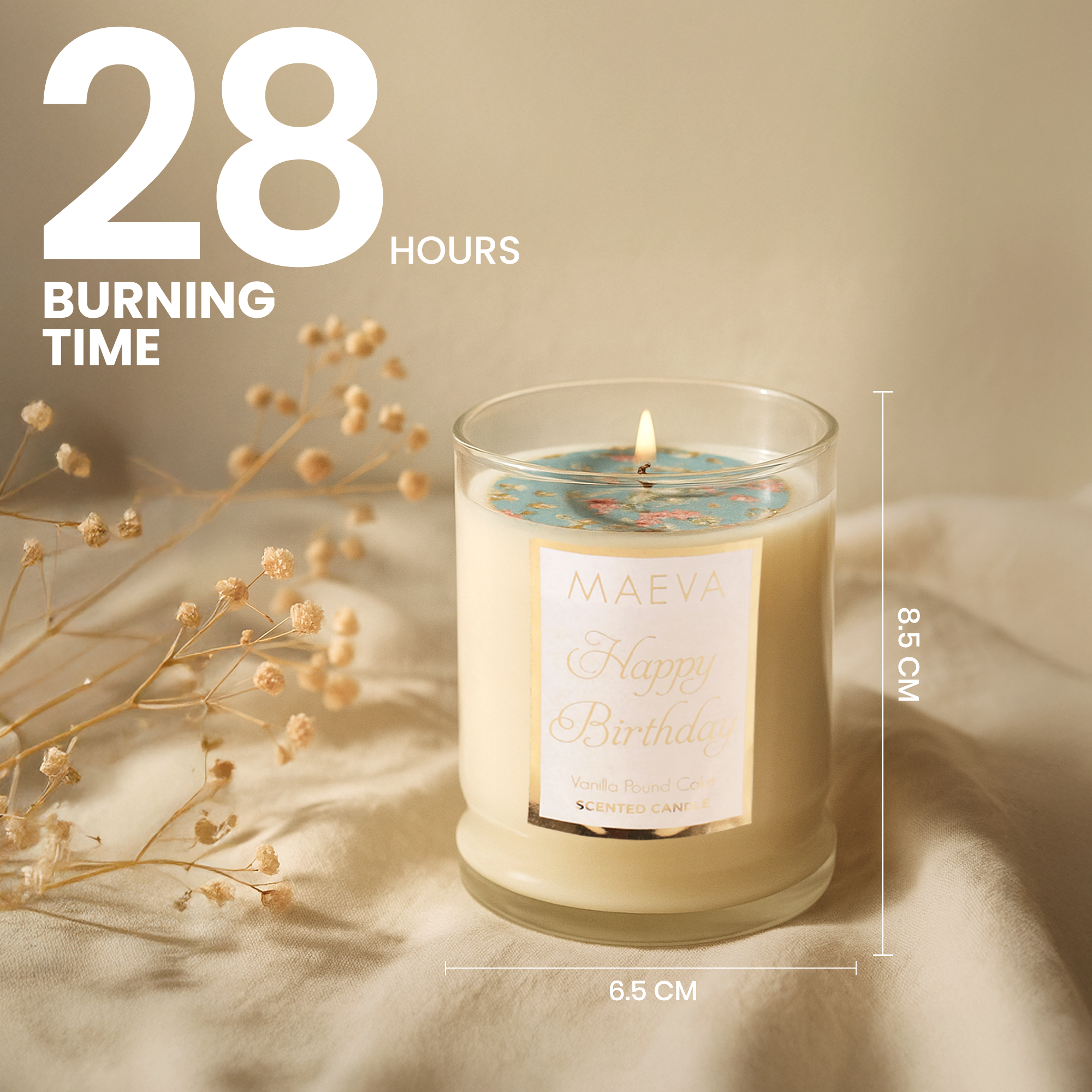 Birthday Tumbler Glass Candle