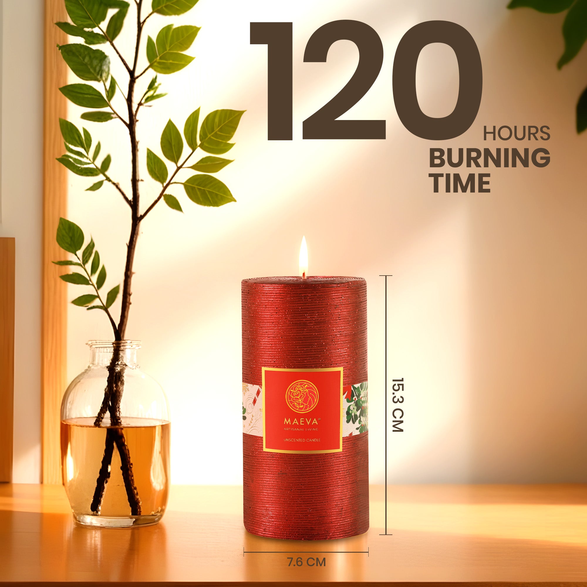 Christmas Red Pillar Candle