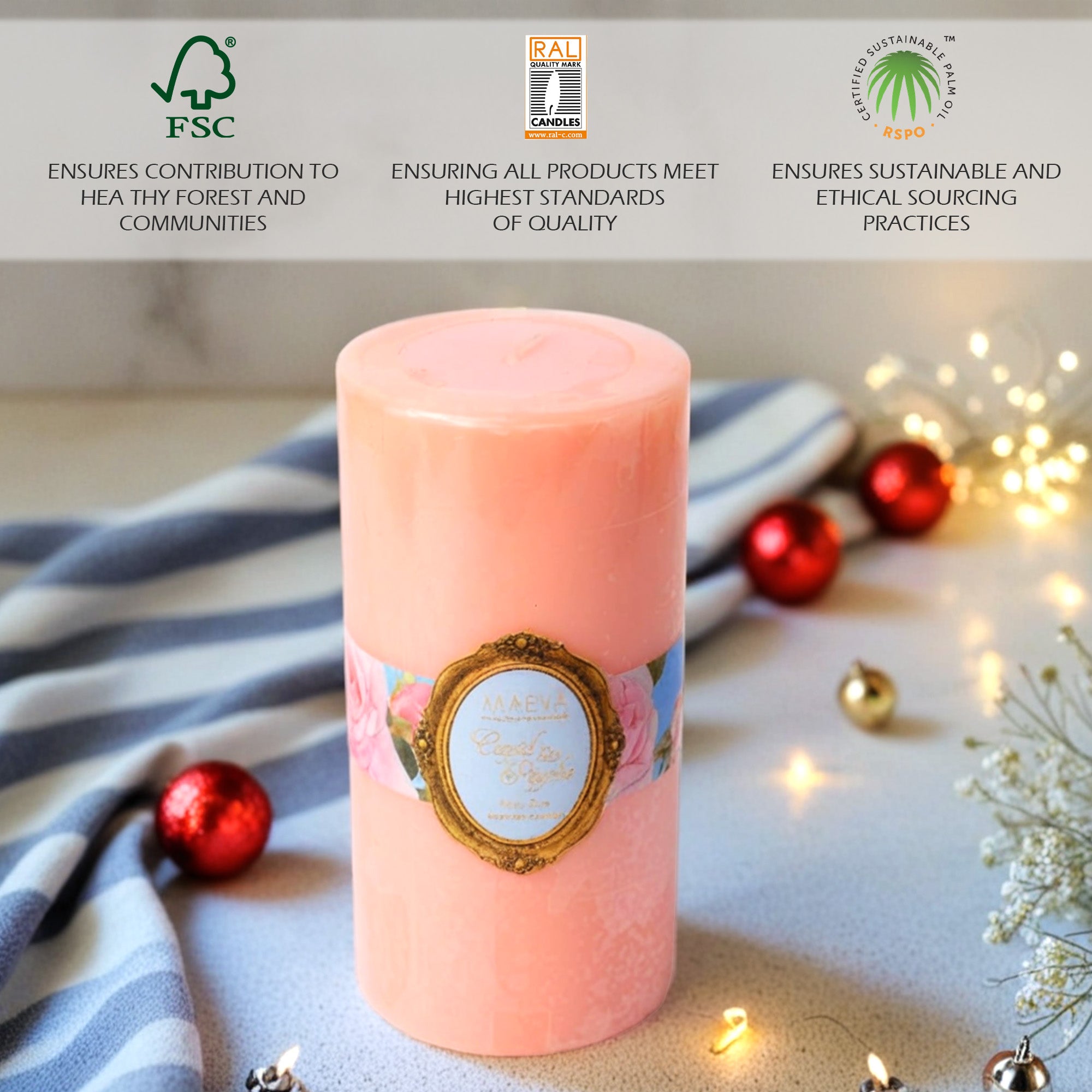 Cupid & Psyche Pillar Candle - L
