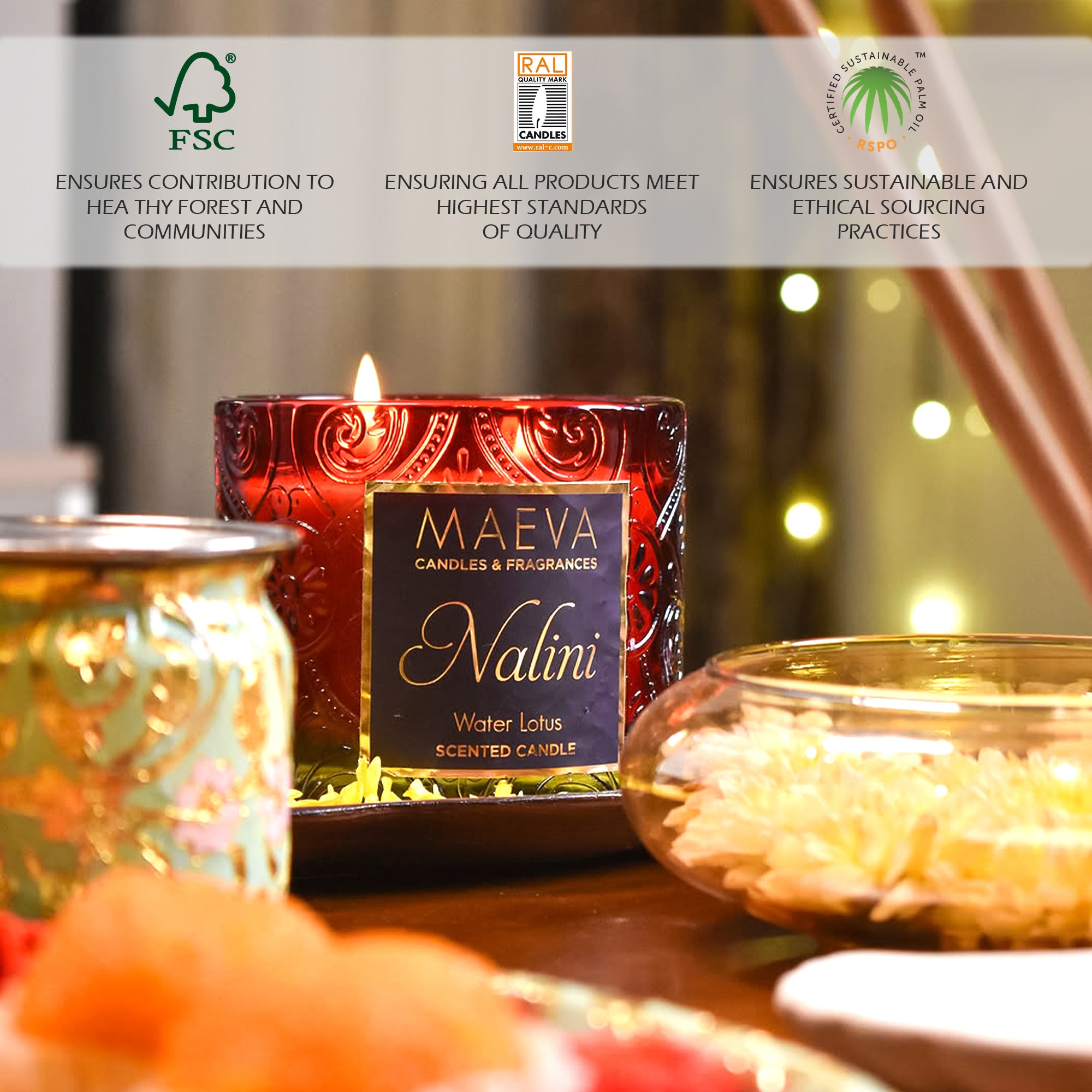 Nalini Embossed Glass Candle