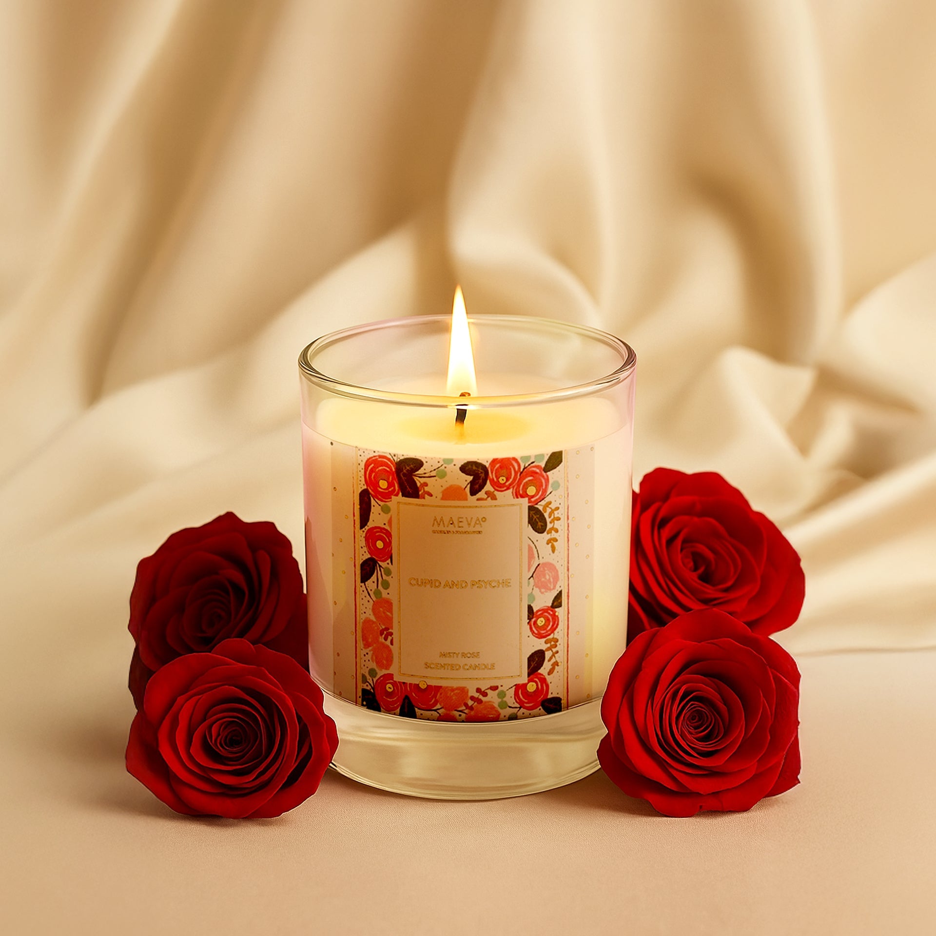 Cupid & Psyche Iridescent Glass Candle