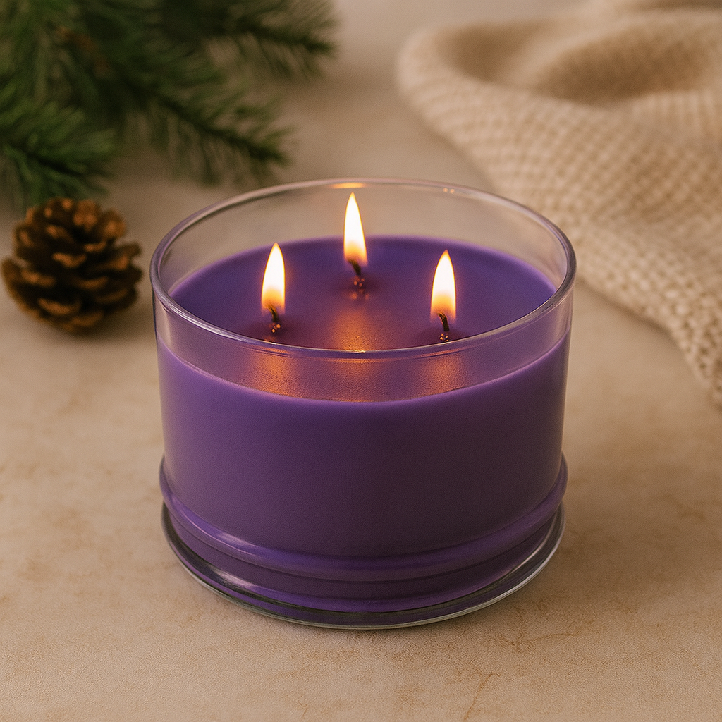 Nalini 3 wick Glass Candle