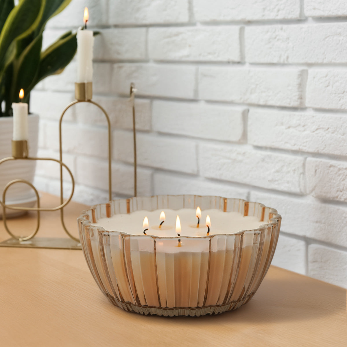 Sunkissed Driftwood Scalloped Candle