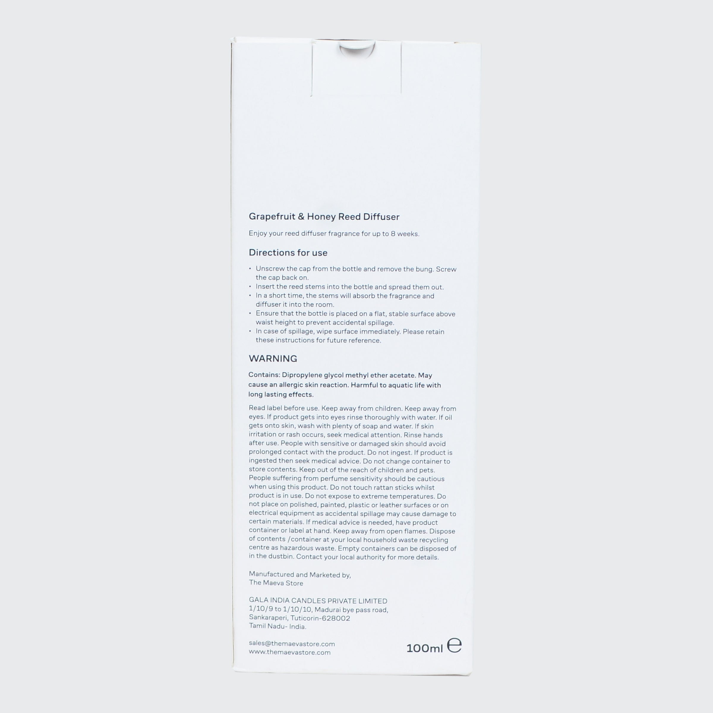 Grapefruit and Honey Reed Diffuser