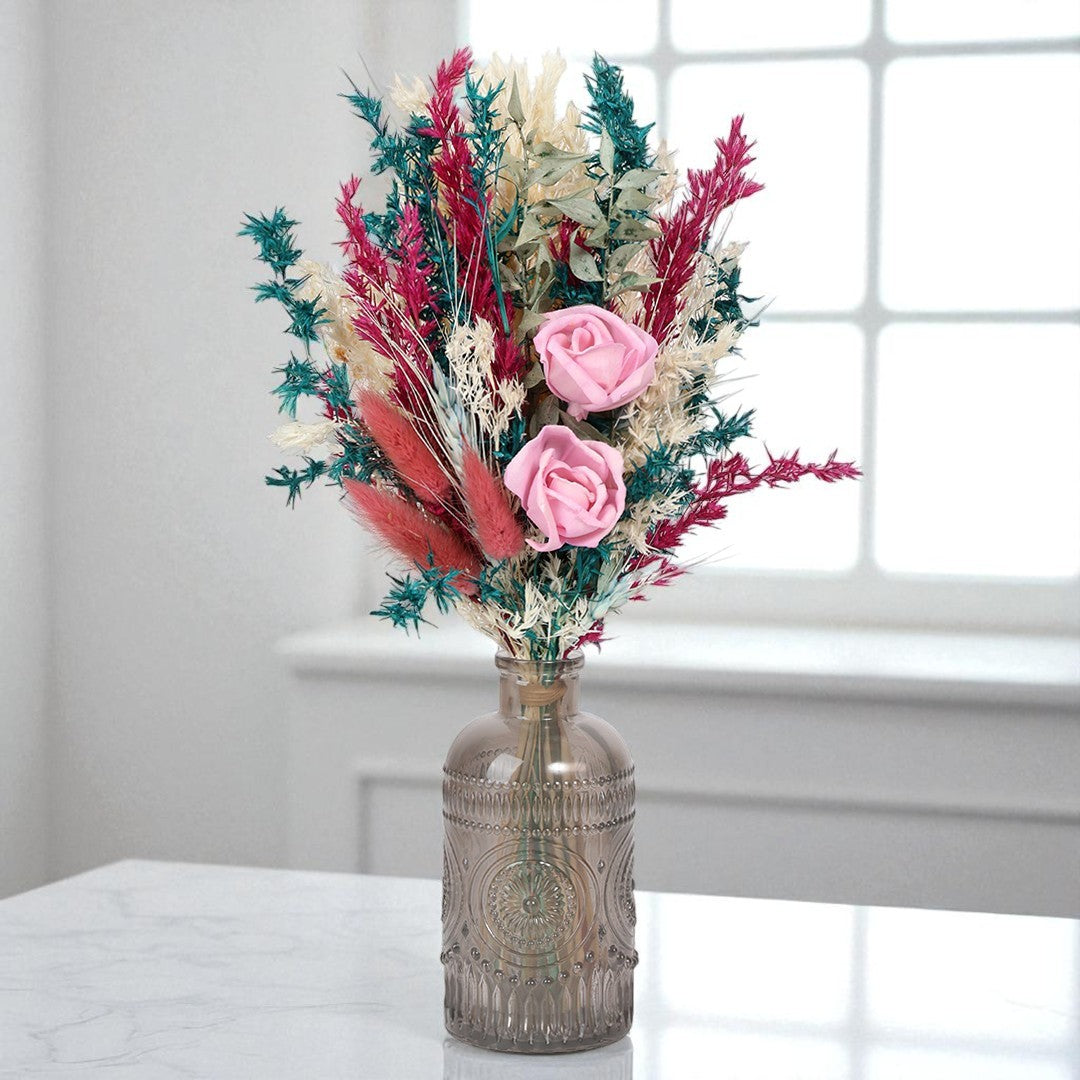 Grayscale Embossed Flower Vase