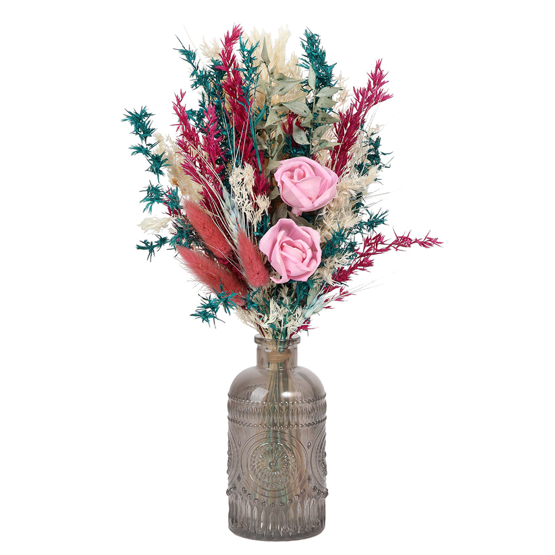 Grayscale Embossed Flower Vase