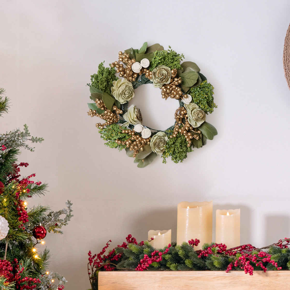 Green Goodness Dried Flower Wreath