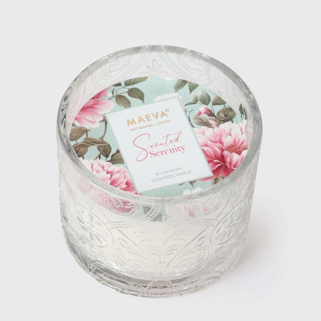 Scented Serenity Hollywood Embossed Glass 2-Wick Candle