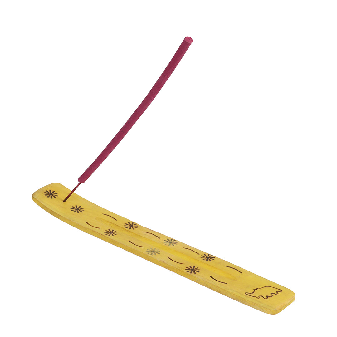 Yellow Wooden Incense Holder