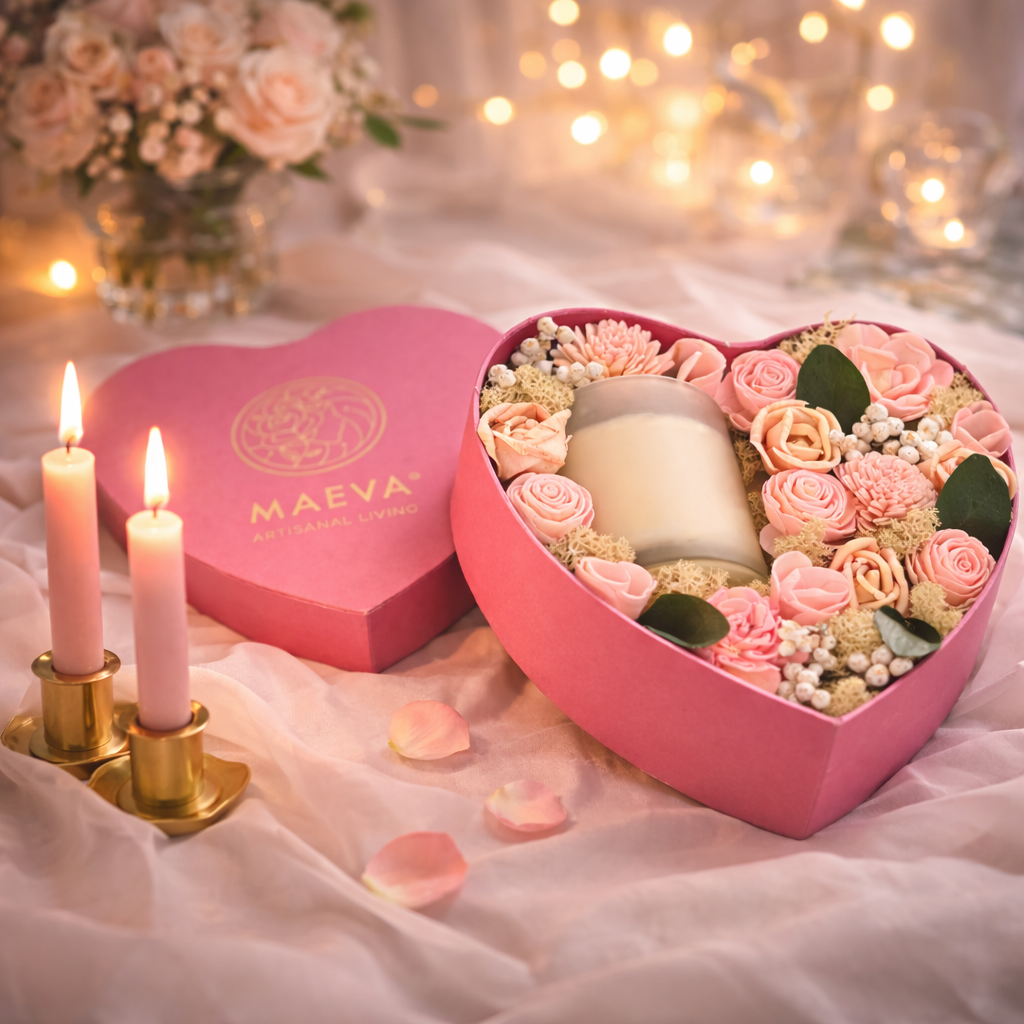 Cupid’s Bow Scented Heart Pink Candle