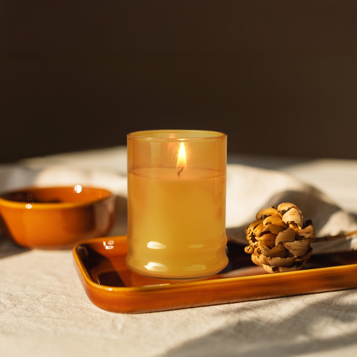 Peach and Basil Glass Candle