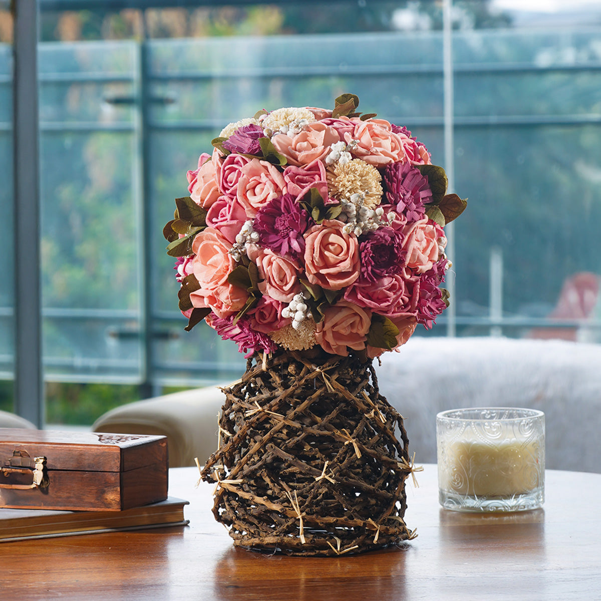 Pretty in Pink Dried Flower Bouquet
