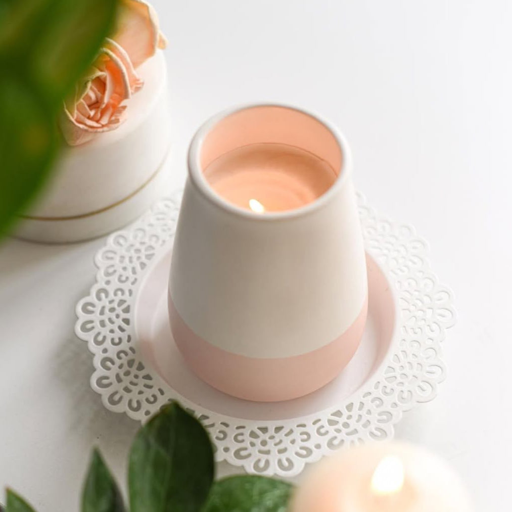 Peony Rose Scented Ceramic Jar Candle