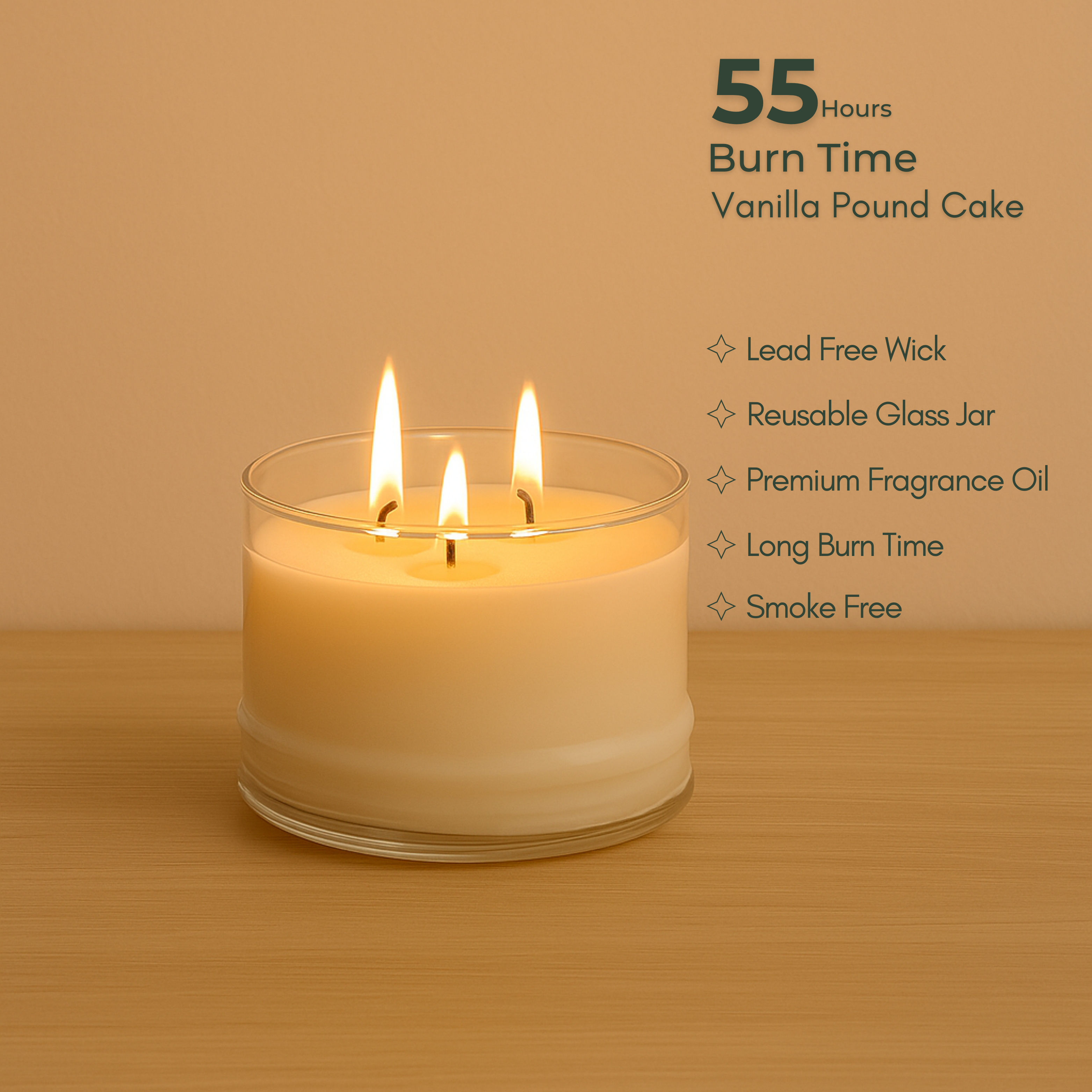 Birthday 3 Wick Glass Candle