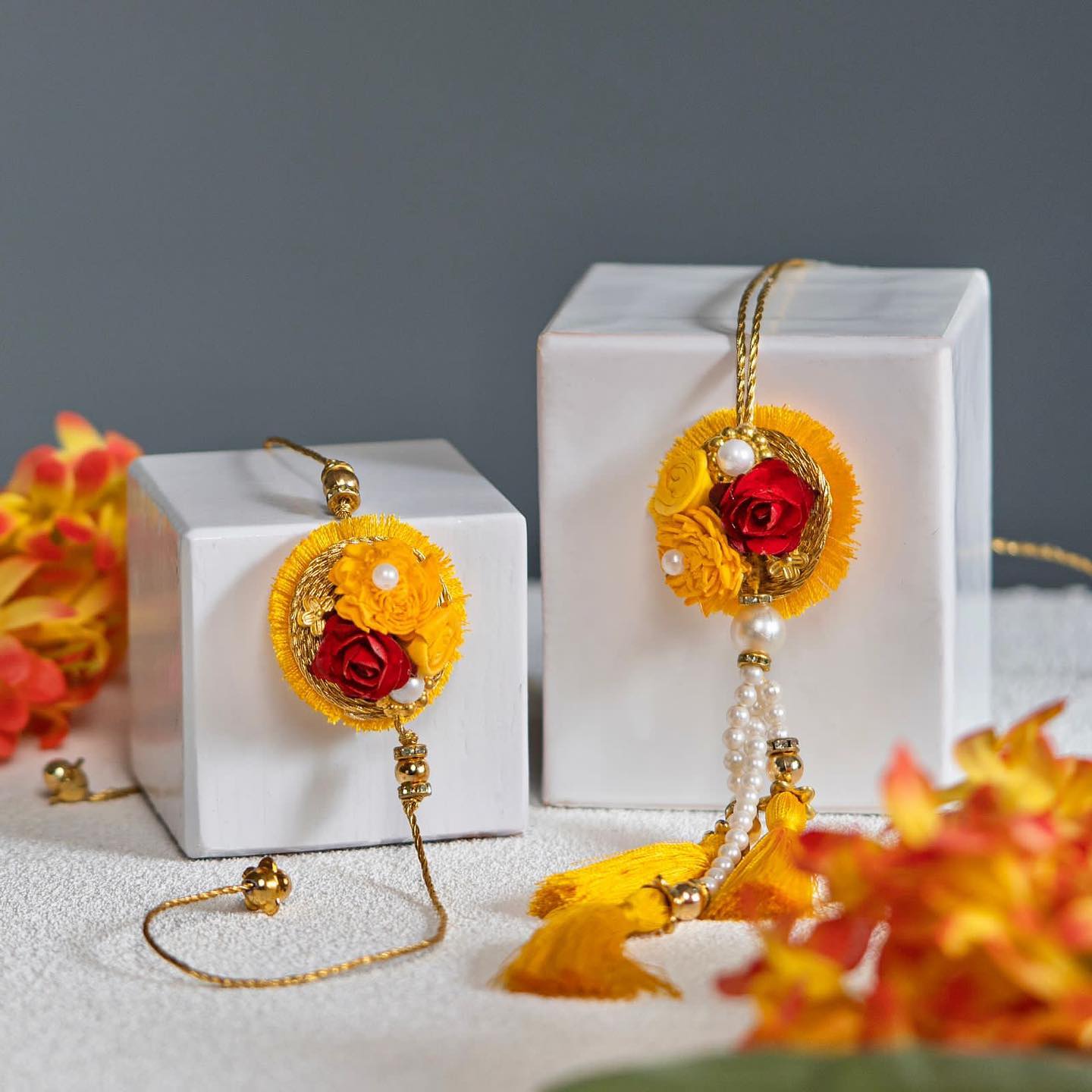 Gulbahaar Gold Rakhi - COUPLE