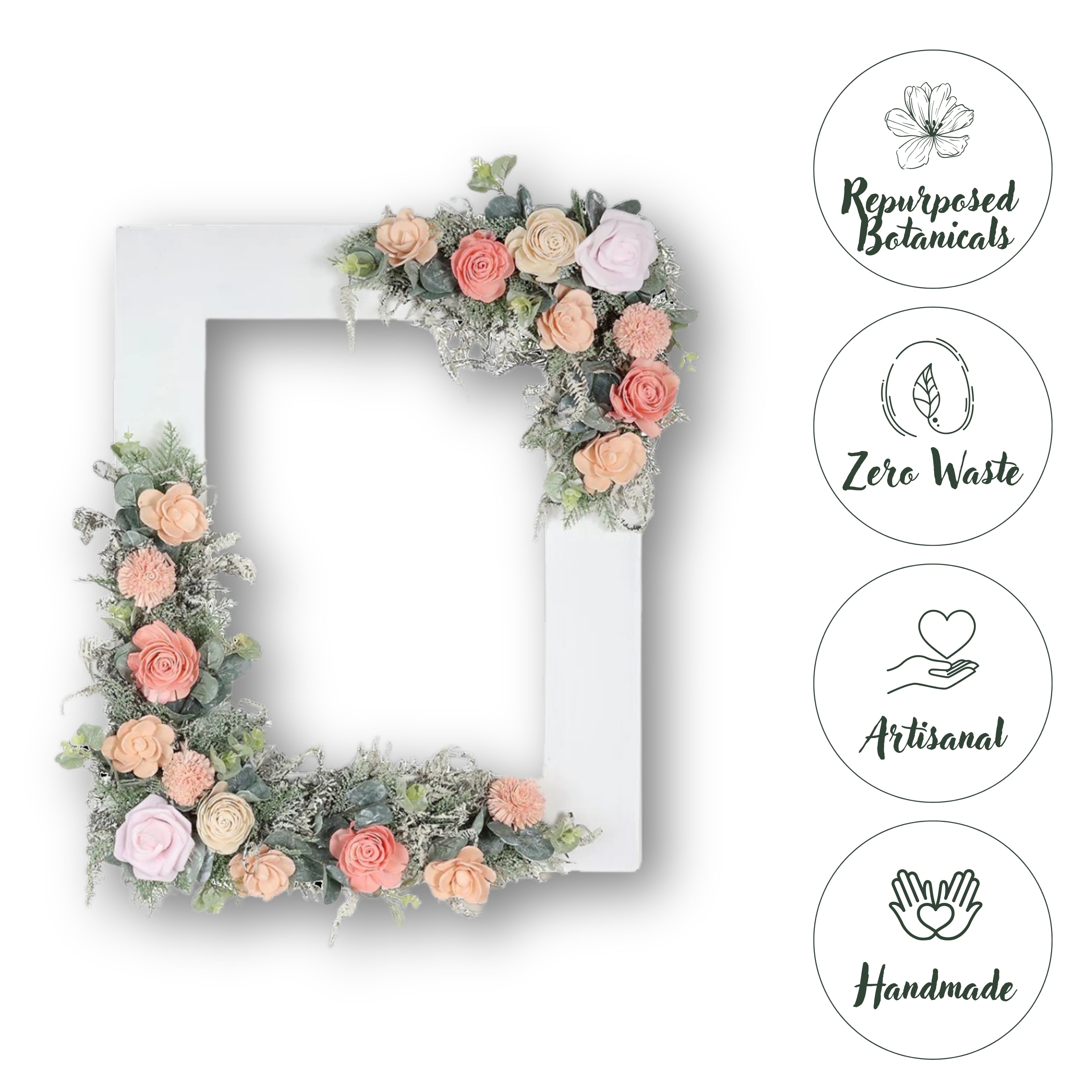 White Royalty Floral Frame