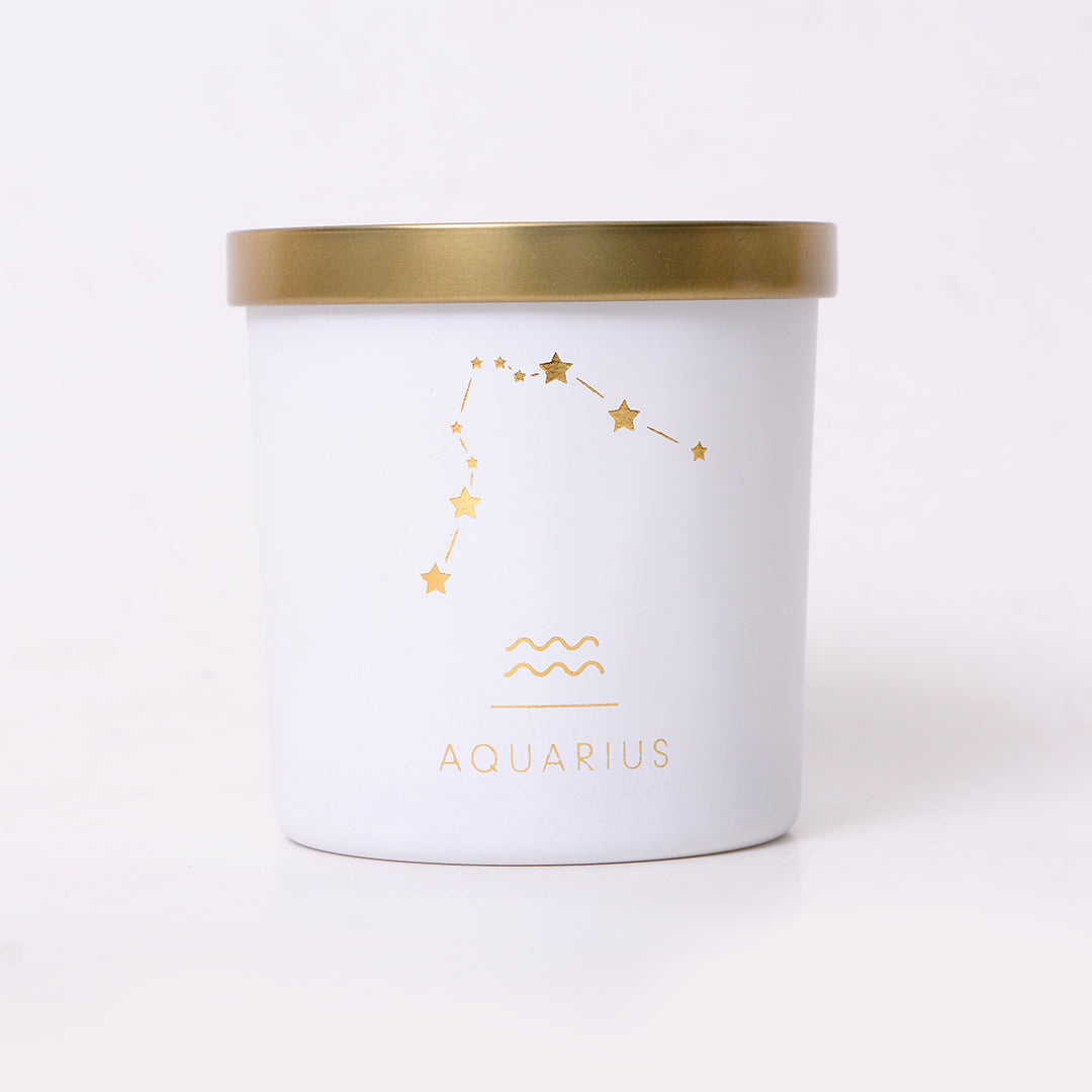 Aquarius Zodiac Scented Jar Candle - Set of 2 | Scented Candle Gift Set for Birthday | Scented Handmade Candle for Aromatherapy