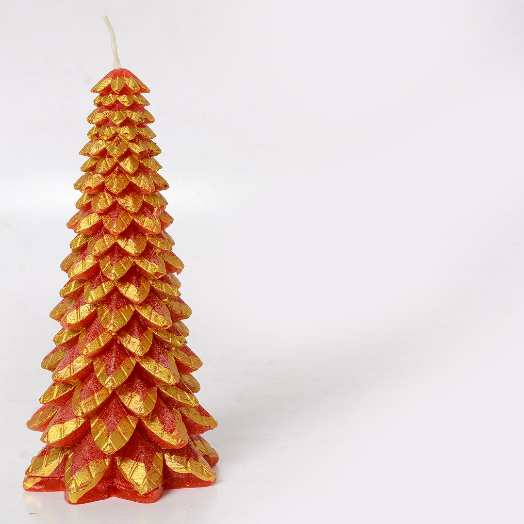 Red Christmas Tree Candle