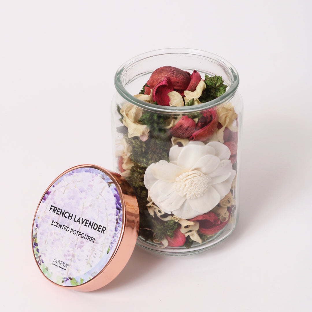French Lavender Potpourri Jar | Scented Potpourri in a Beautiful Glass Jar