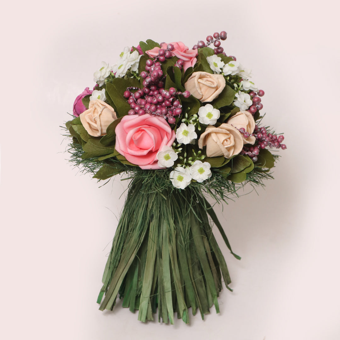Handmade flower bouquet online with pink shola roses | Summer Breeze LED Bouquet