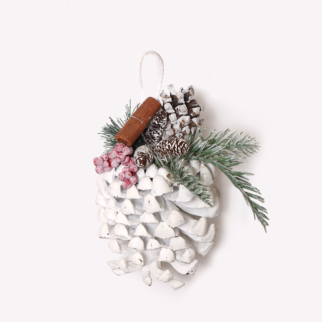 White Pine Cone Ornament