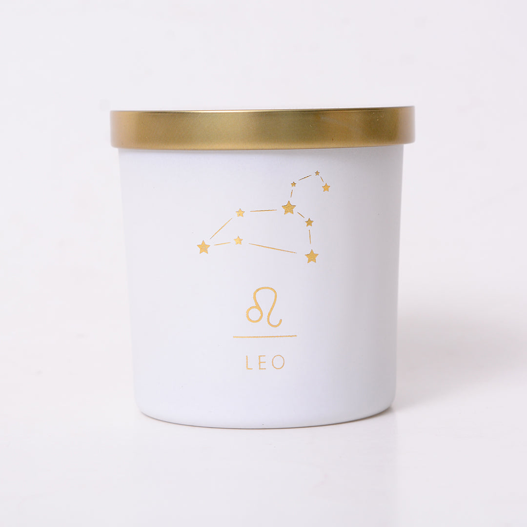 Leo Zodiac Scented Jar Candle - Set of 2 | Aroma Candle for Home Decor, Office & Gift Set | Scented Candle Gift Set for Office Colleagues