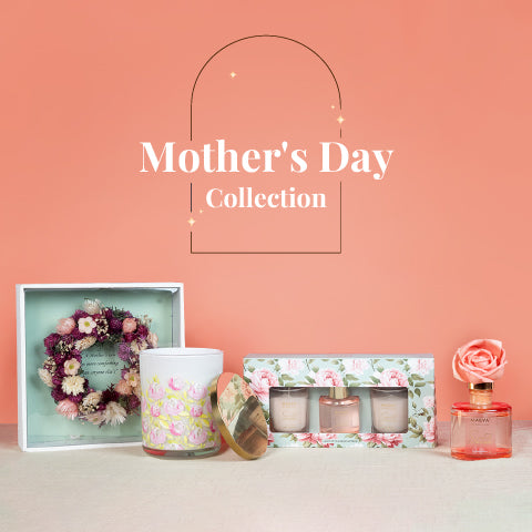 Mother's Day collection featuring a scented candle ,dried flower & diffuser