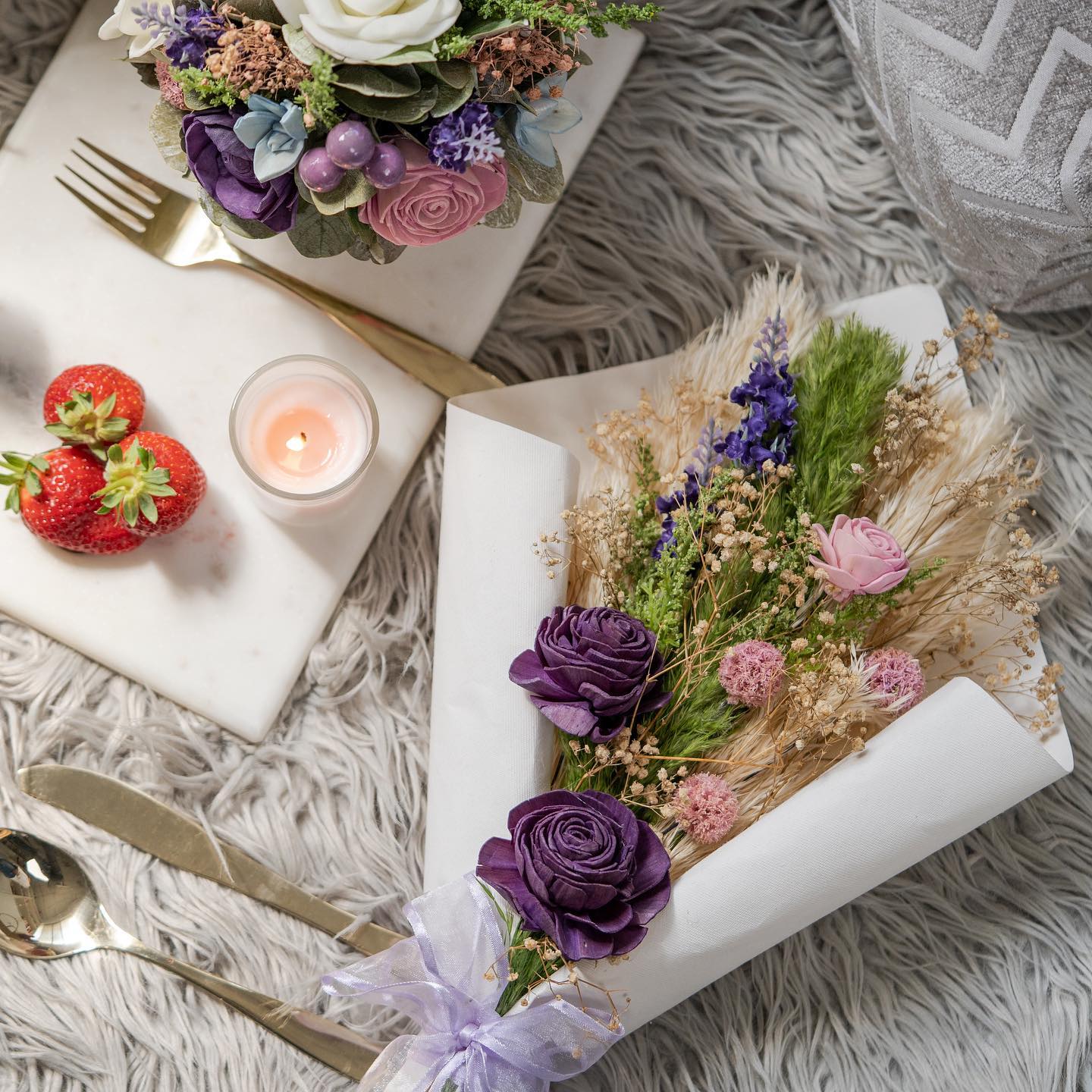 Lavender Hand-Tied Dried Flower Bouquet