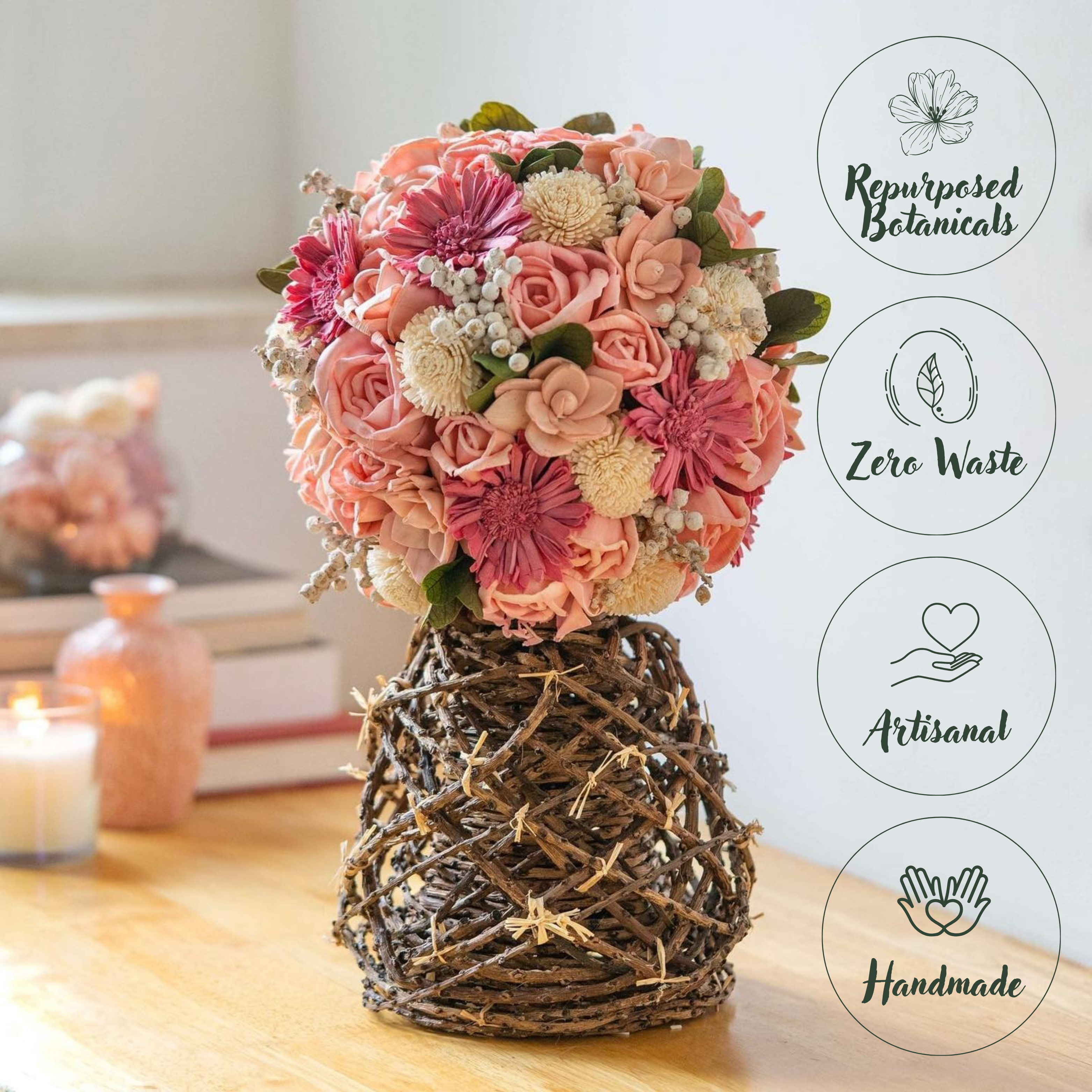 Pretty in Pink Dried Flower Bouquet