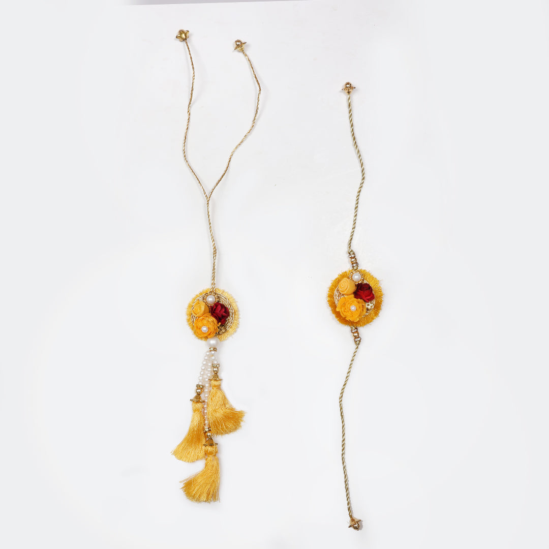 Gulbahaar Gold Rakhi - COUPLE