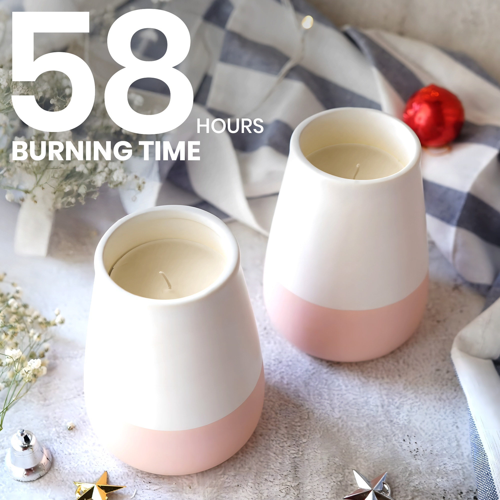 Peony Rose Ceramic Scented Jar Candle