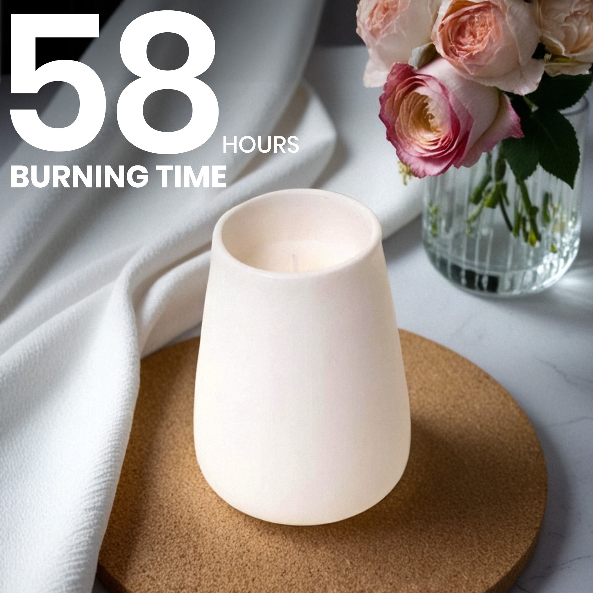 White Tuberose Ceramic Scented Jar Candle