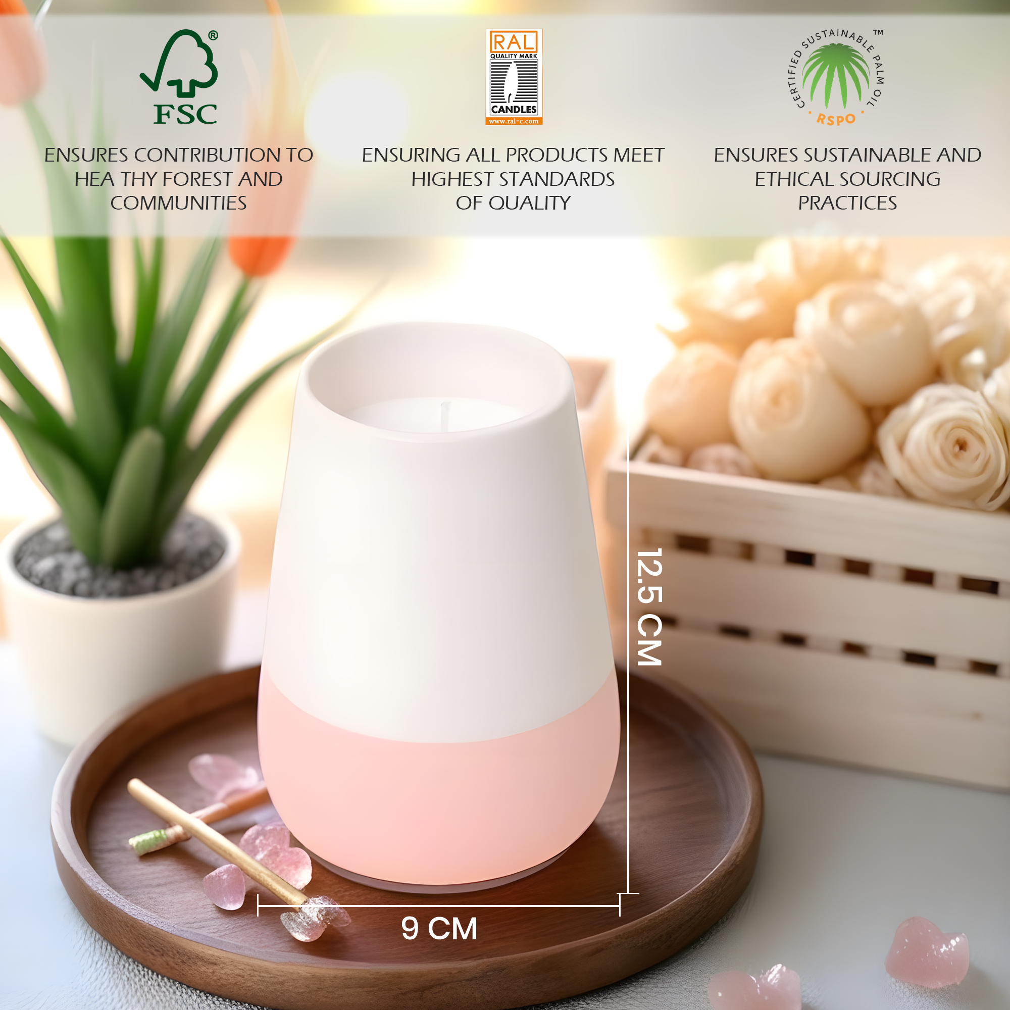 Peony Rose Ceramic Scented Jar Candle