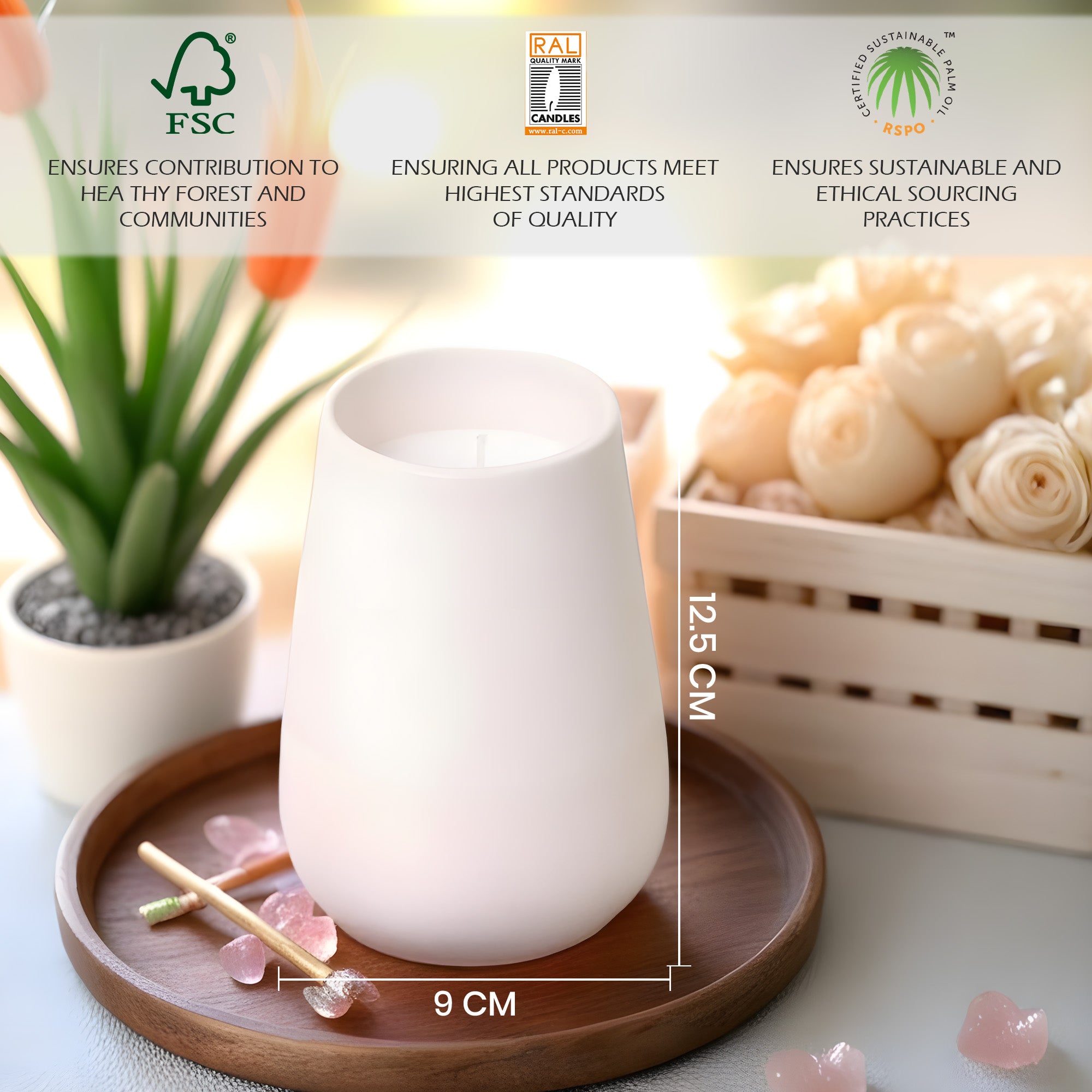 White Tuberose Ceramic Scented Jar Candle
