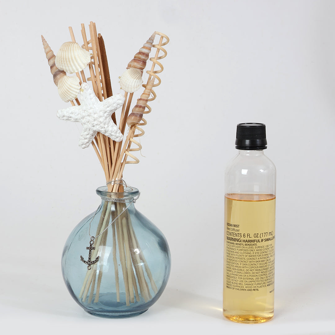 Botanical Diffuser - Ocean Mist | Reed Diffuser Set for Aromatherapy, Gift & Home Fragrance | Reed Diffuser Oil