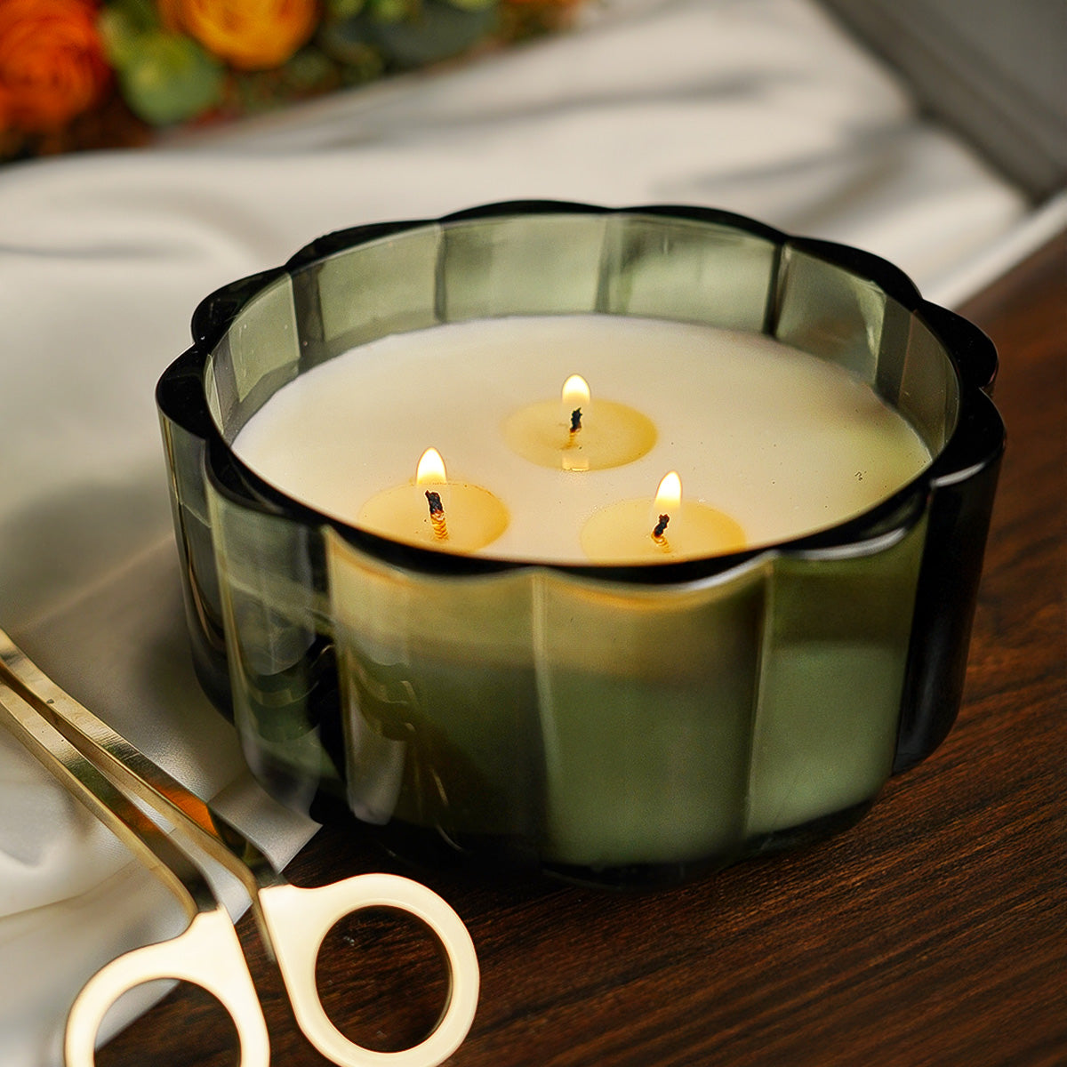 Forest Ember Scalloped Candle