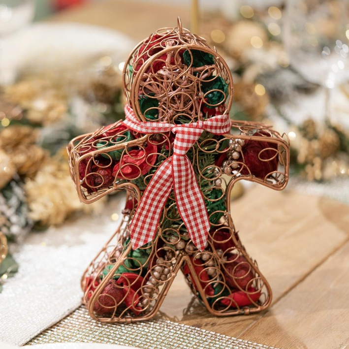 Gingerbread Man Metal Cage Potpourri | Scented Potpourri for Table & Home Decor